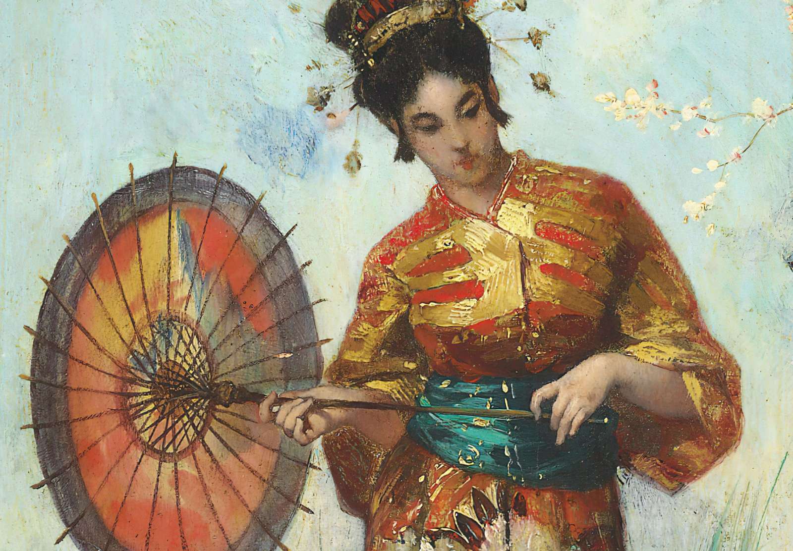 Reprodukcija „Japonė su skėčiu“, Pierre Marie Beyle
