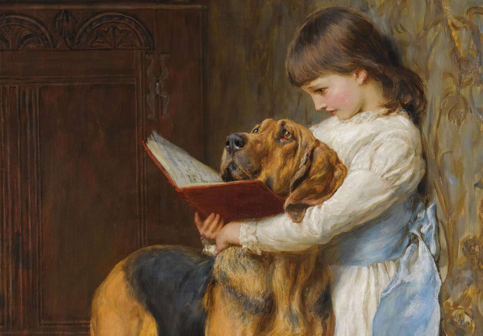 Reprodukcija „Privalomas išsilavinimas“, Briton Riviere (1887)