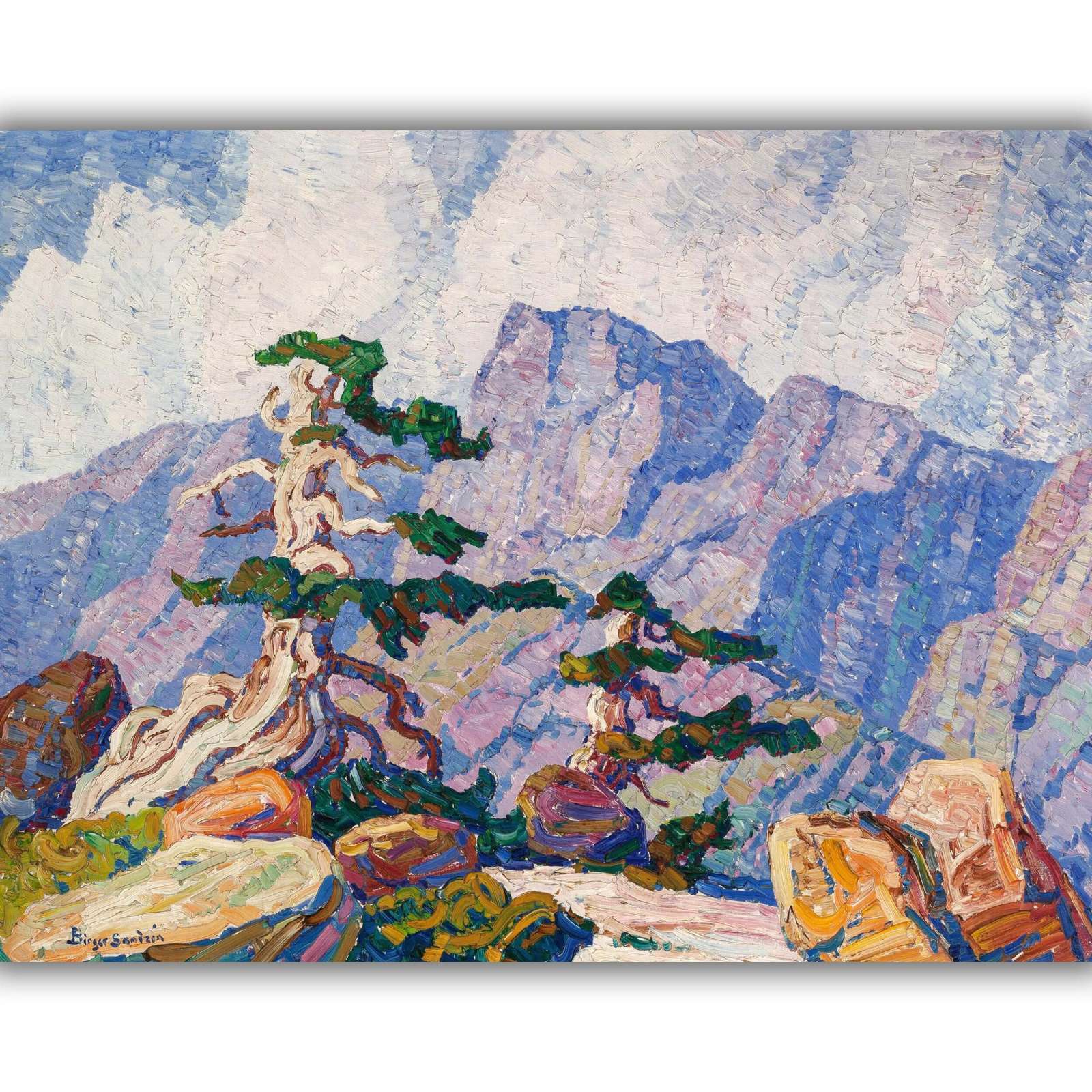 Reprodukcija „Netoli pušyno“, Birger Sandzén (1919)