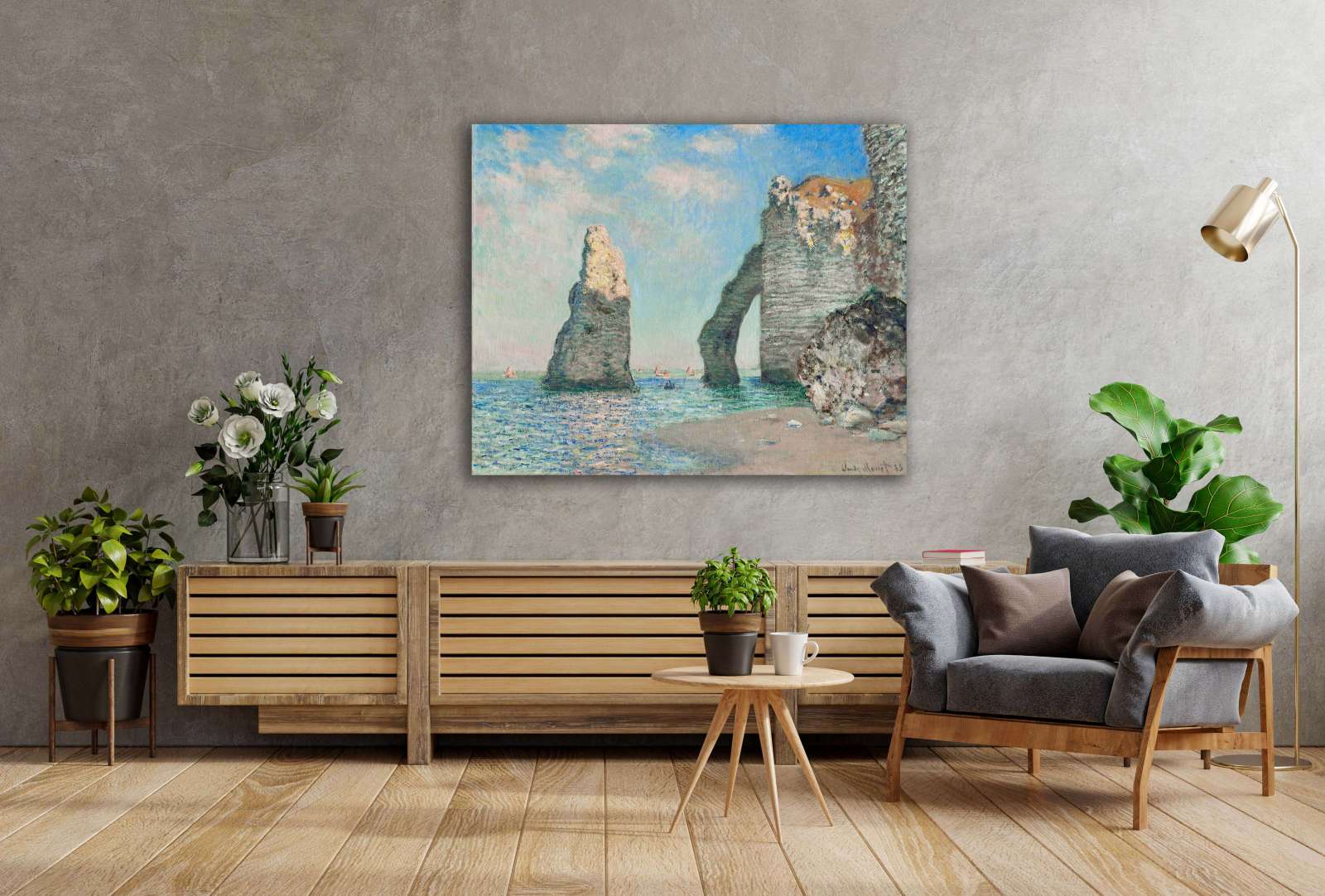 Reprodukcija „Etretato uolos“, Claude Monet (1885)