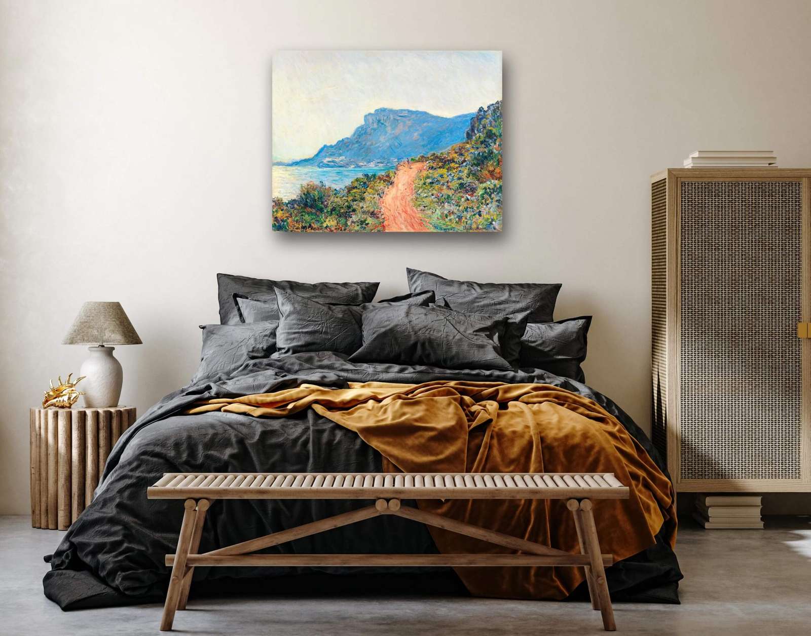 Reprodukcija „Pajūrio kelias netoli Monako“, Claude Monet (1884)