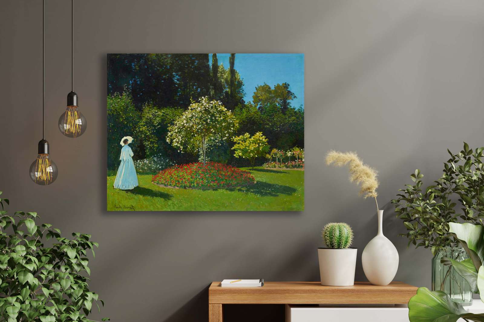 Reprodukcija „Dama sode“, Claude Monet (1867)