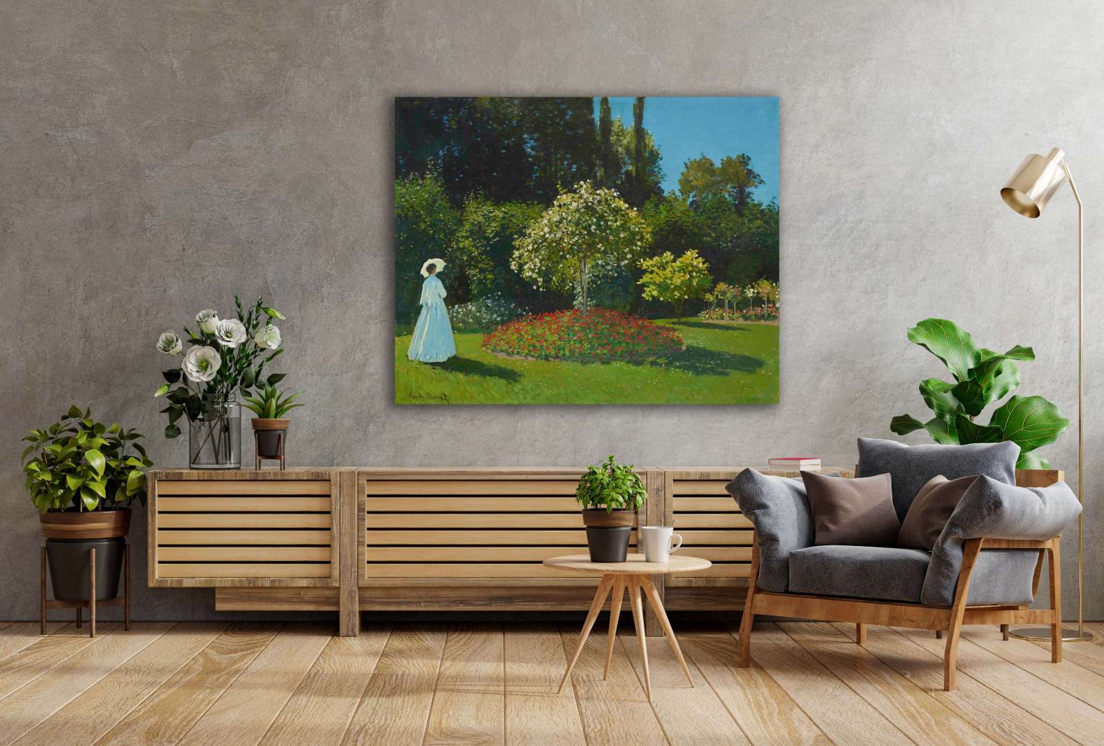 Reprodukcija „Dama sode“, Claude Monet (1867)