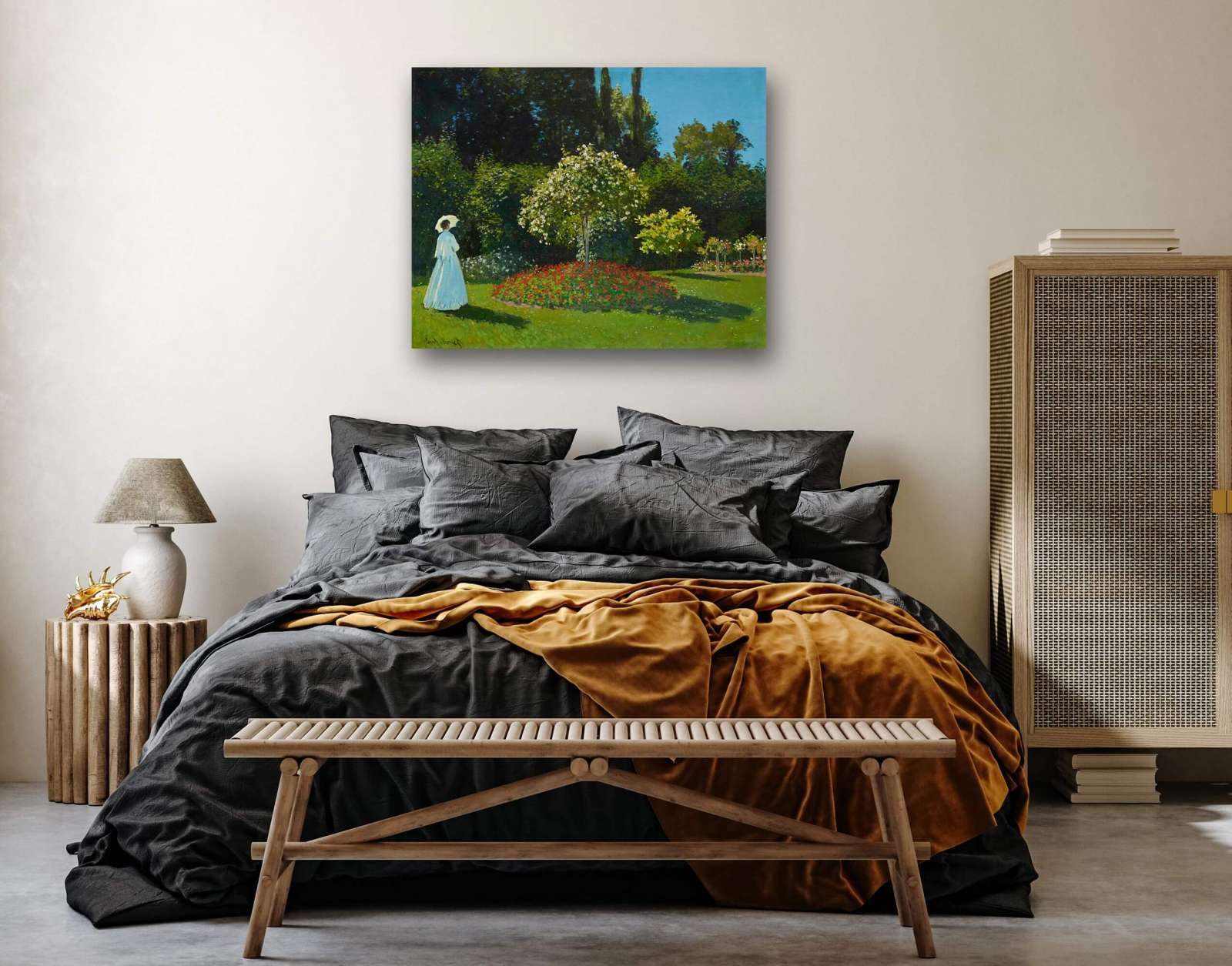 Reprodukcija „Dama sode“, Claude Monet (1867)
