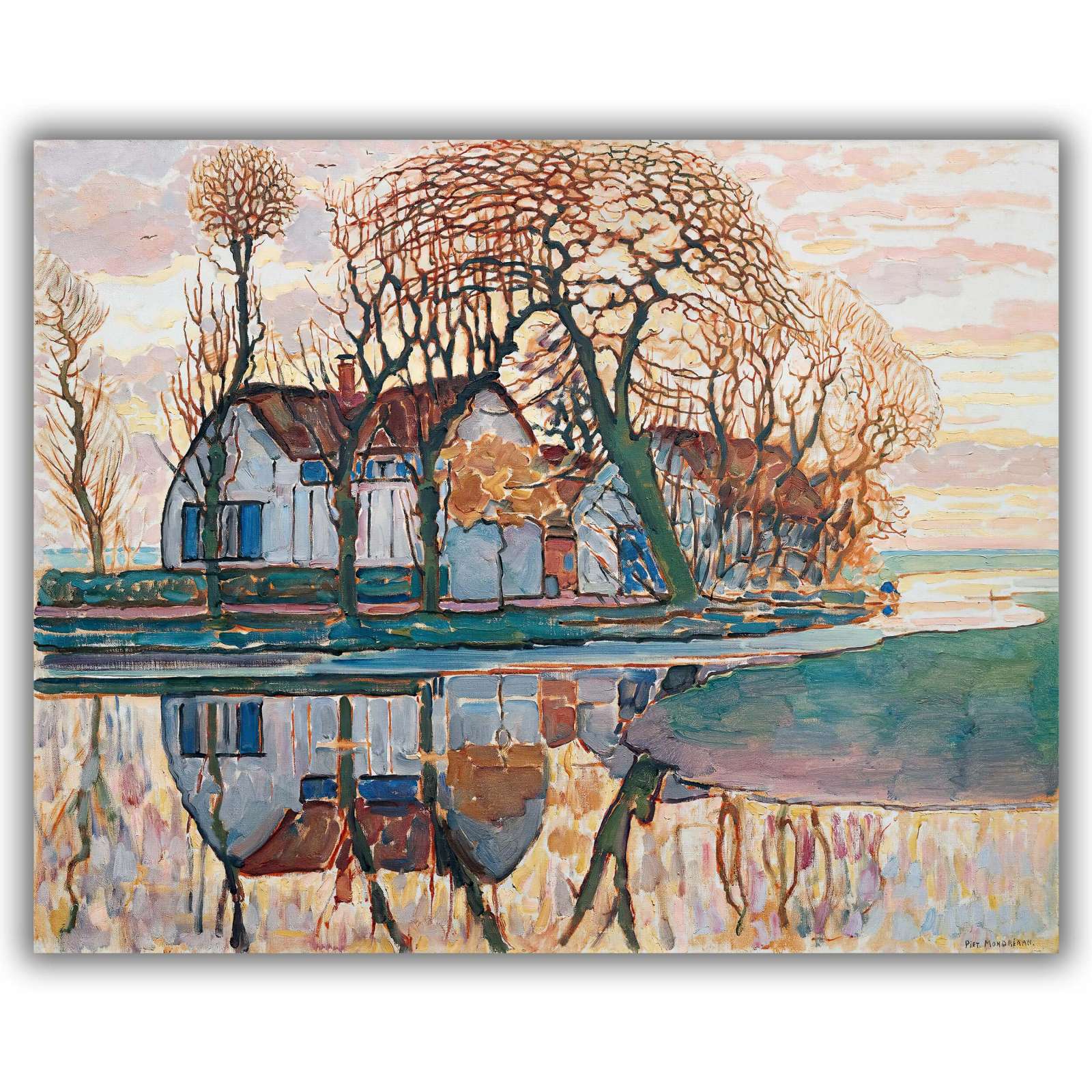 Reprodukcija „Ferma prie Duivendrechto“, Piet Mondrian (1916)