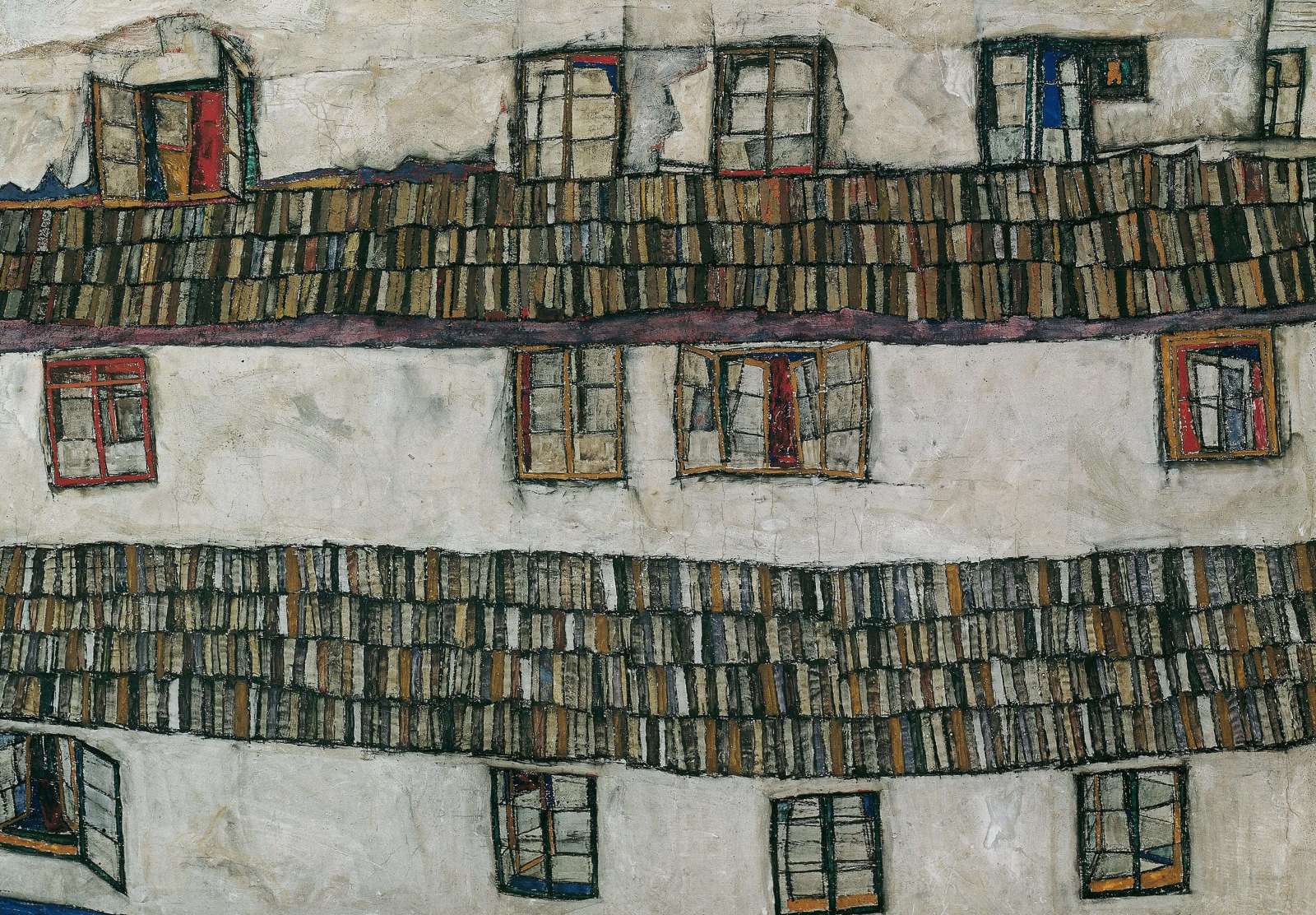 Reprodukcija „Namo siena“, Egon Schiele (1914)