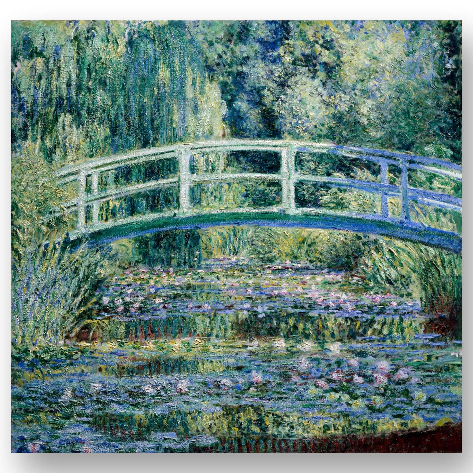 Reprodukcija „Vandens lelijos ir japoniškas tiltelis“, Claude Monet (1899)