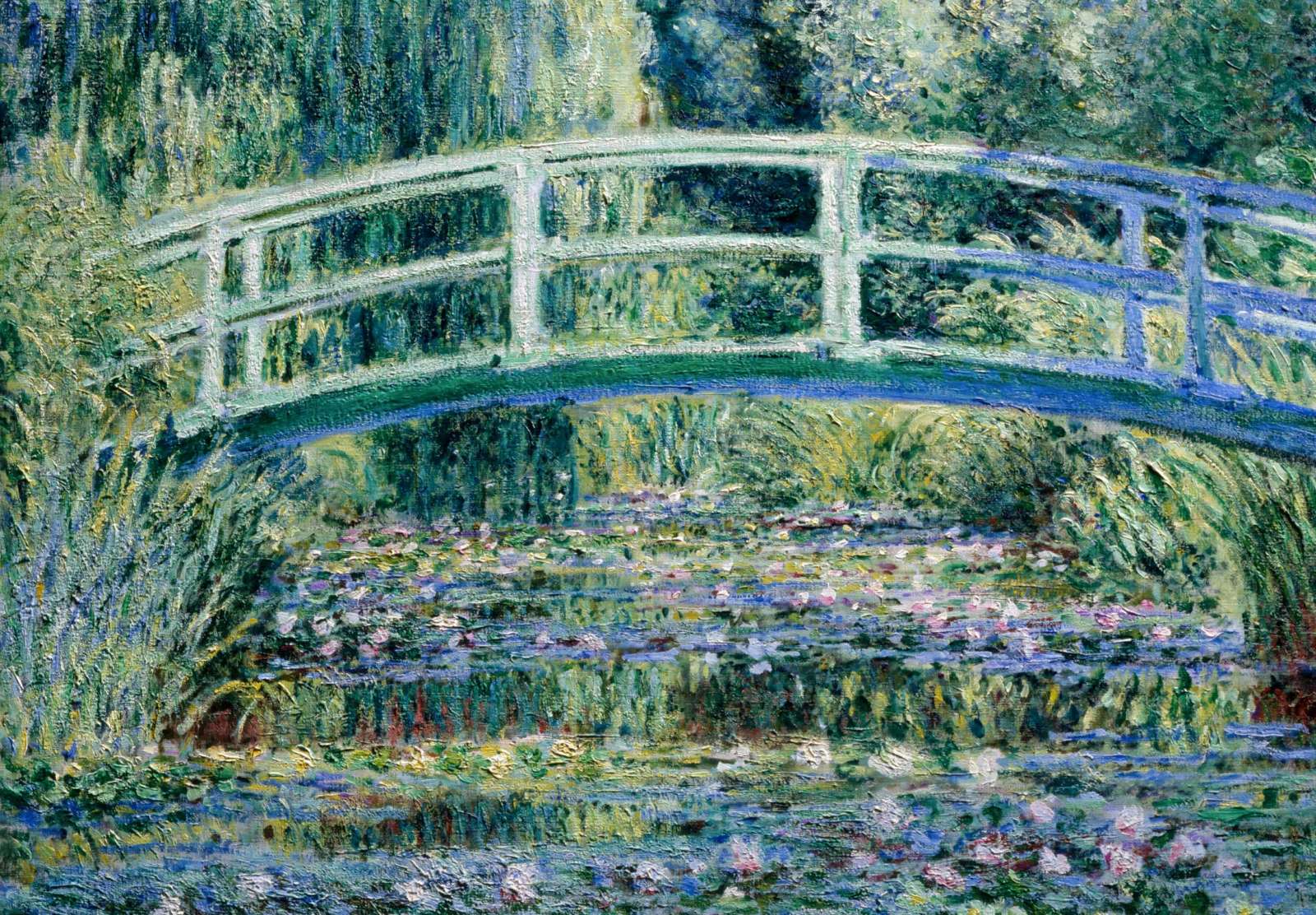 Reprodukcija „Vandens lelijos ir japoniškas tiltelis“, Claude Monet (1899)