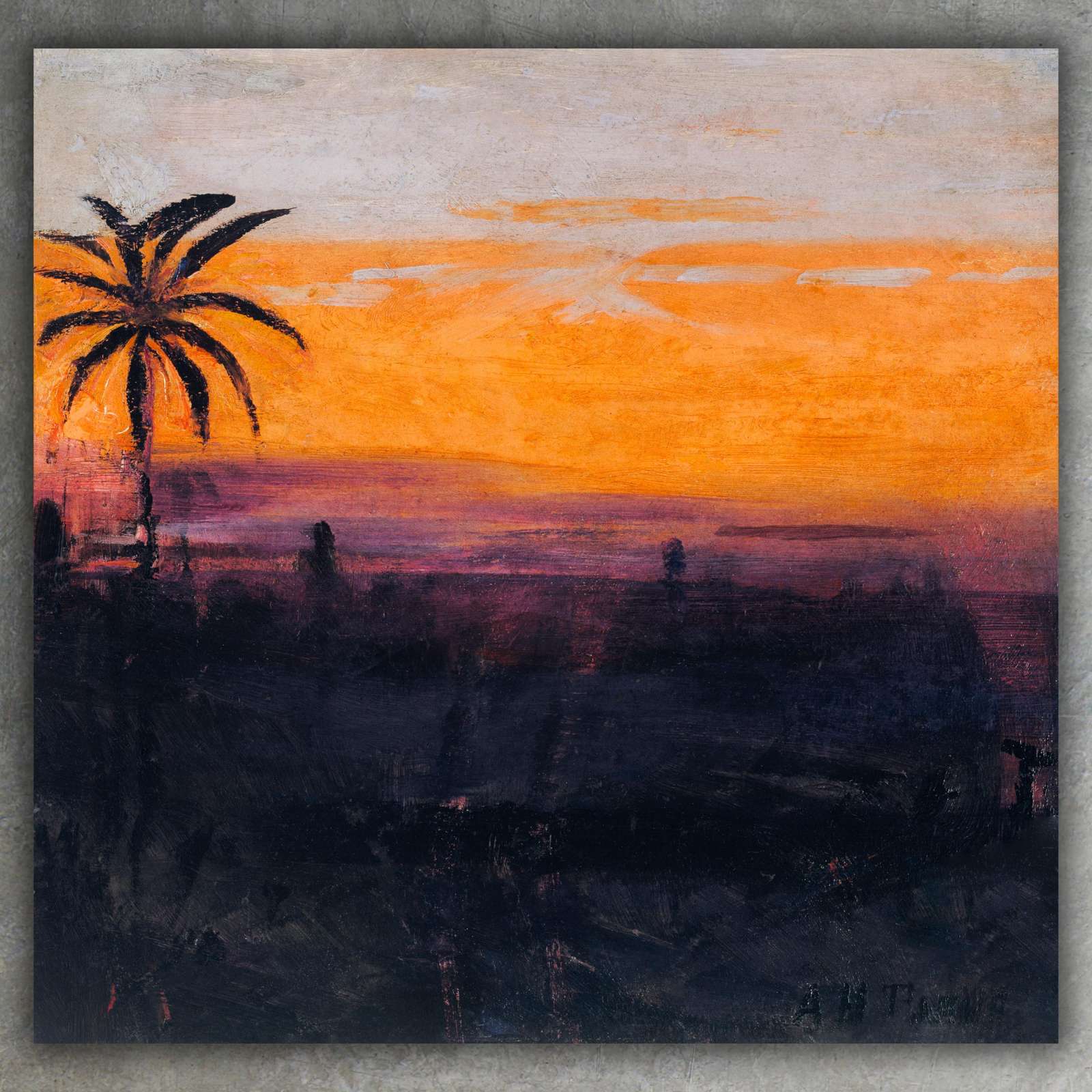 Reprodukcija „Raudonųjų flamingų nuspalvintas dangus“, Abbott Handerson Thayer