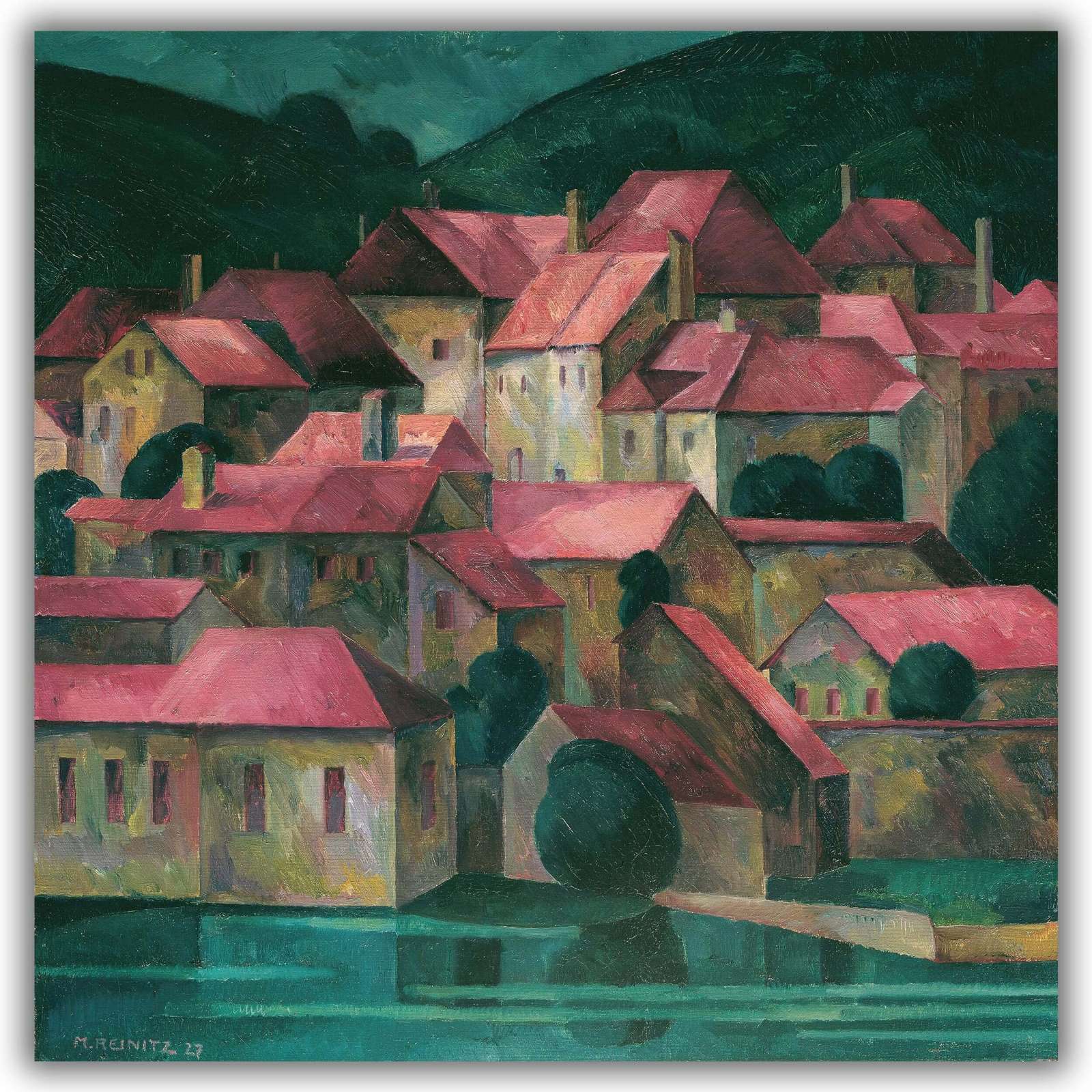 Reprodukcija „Raudoni stogai“, Maximilian Reinitz (1927)