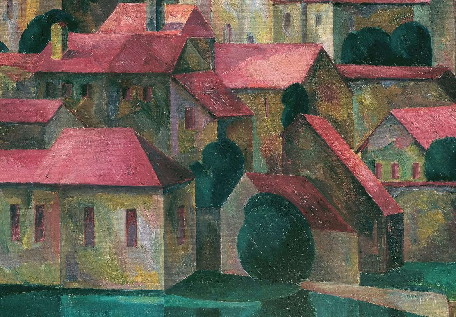 Reprodukcija „Raudoni stogai“, Maximilian Reinitz (1927)