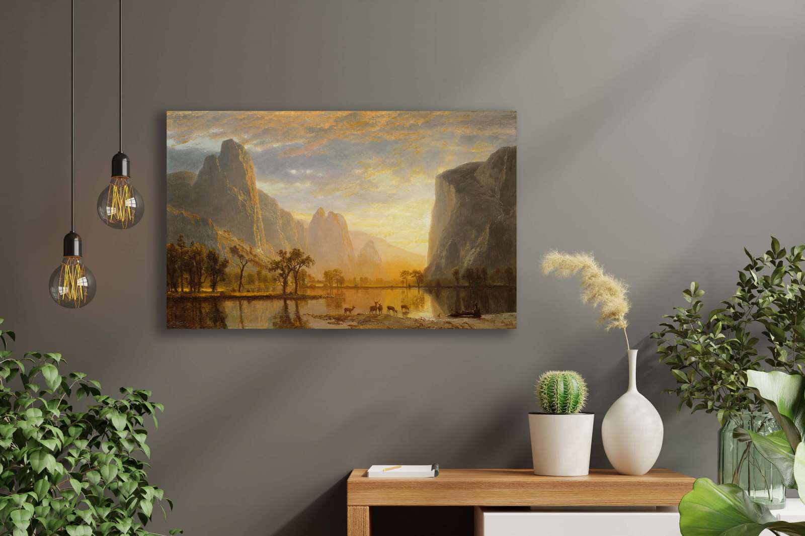 Reprodukcija „Josemičio slėnis“, Albert Bierstadt (1864)