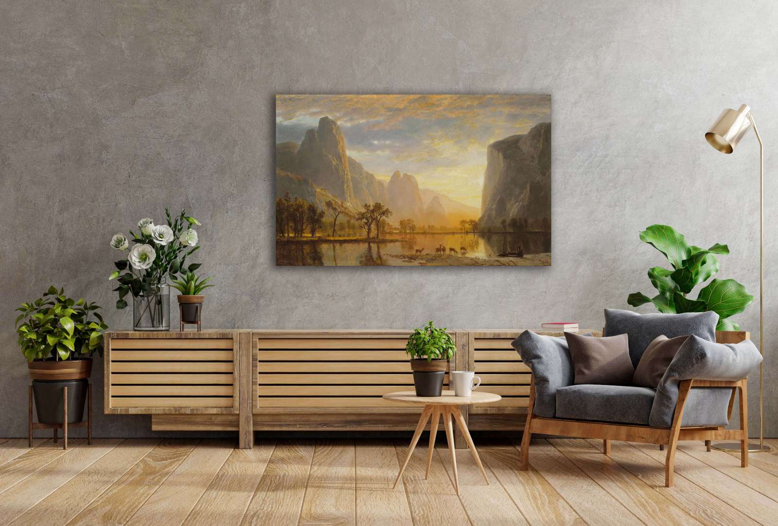 Reprodukcija „Josemičio slėnis“, Albert Bierstadt (1864)