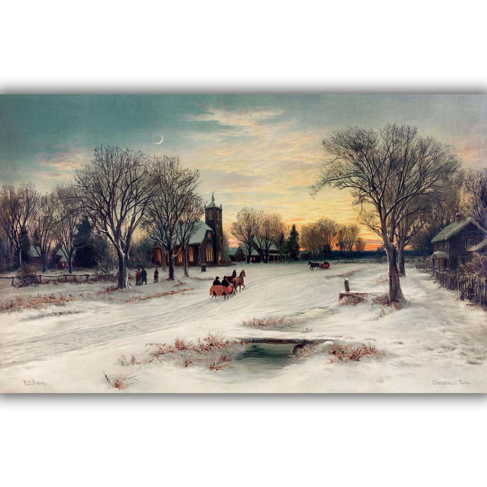 Reprodukcija „Kūčių vakaras“, W. C. Bauer (1885)