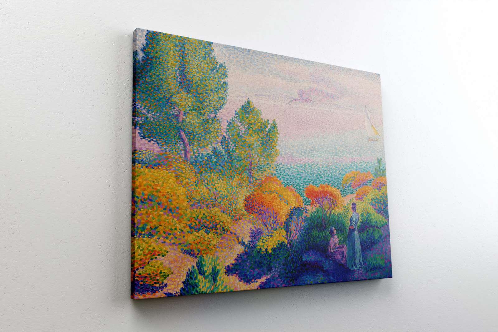Reprodukcija „Dvi moterys prie kranto, Viduržemio jūra“, Henri-Edmond Cross (1896)