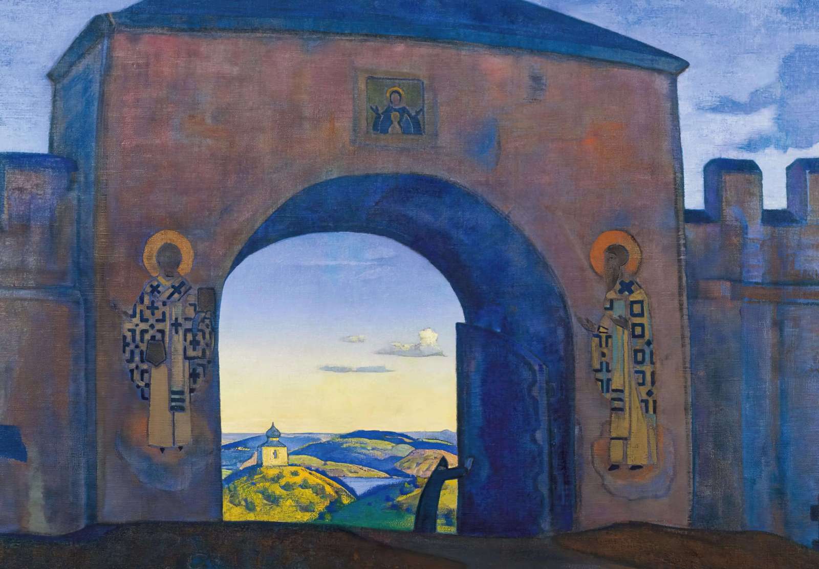 Reprodukcija „Ir mes atveriame vartus“, Nicholas Roerich (1922)