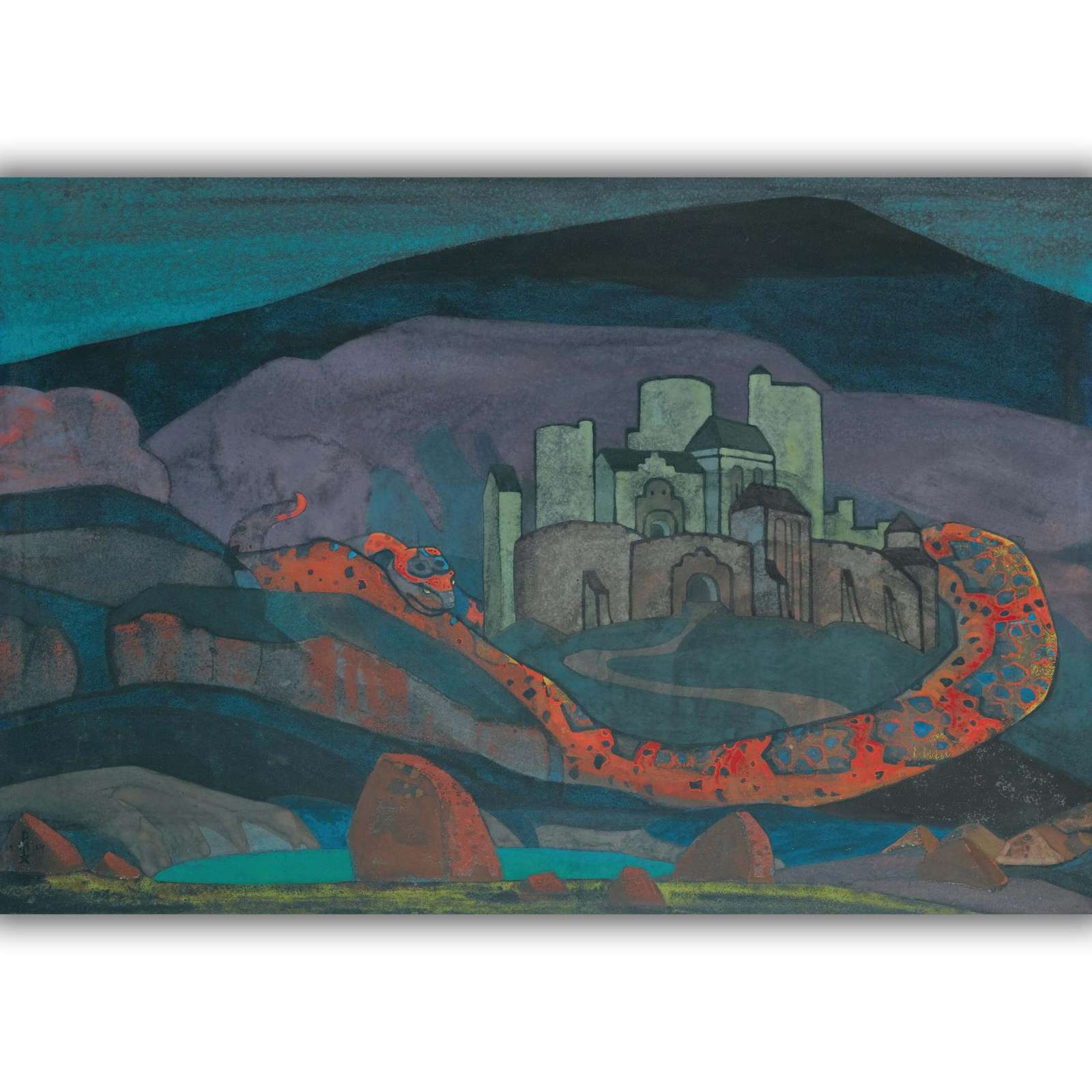 Reprodukcija „Pasmerktas miestas“, Nicholas Roerich (1914)