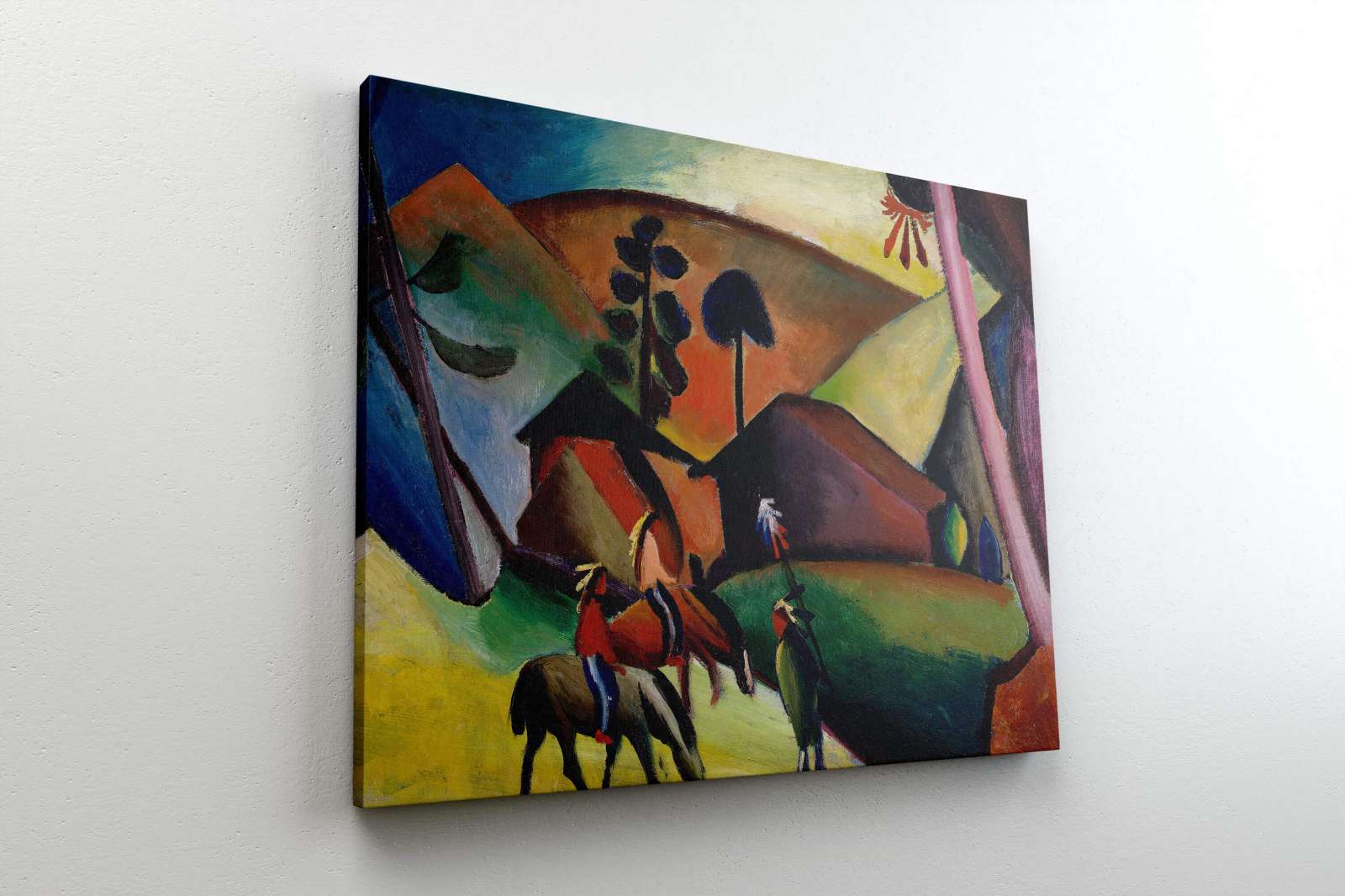 Reprodukcija „Indėnai ant žirgų“, August Macke (1911)