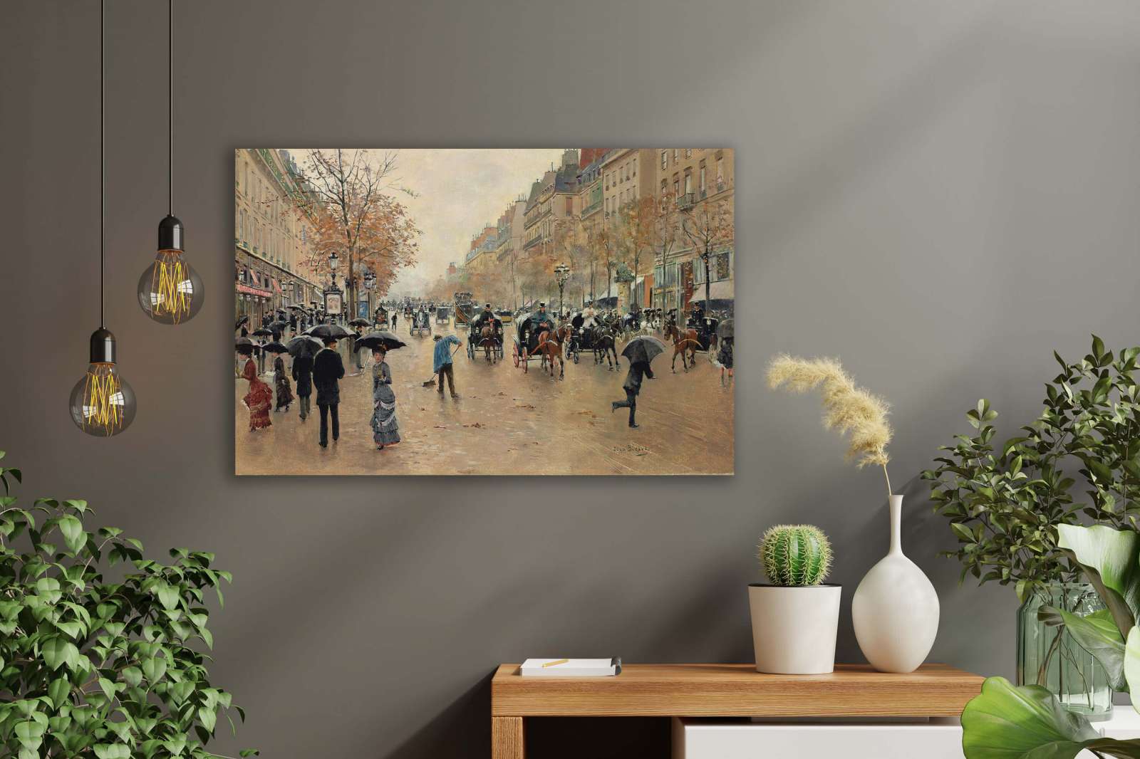 Reprodukcija „Poissonnière bulvaras rudenį“, Jean Béraud
