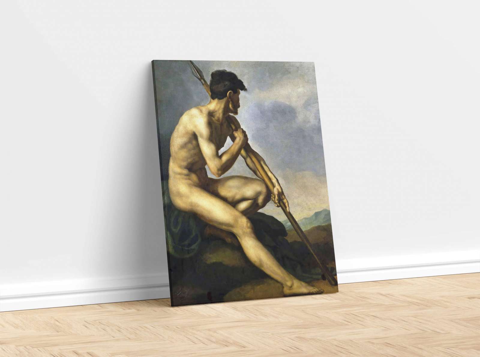 Reprodukcija „Nuogas vyras su ietimi“, Théodore Géricault (1816)