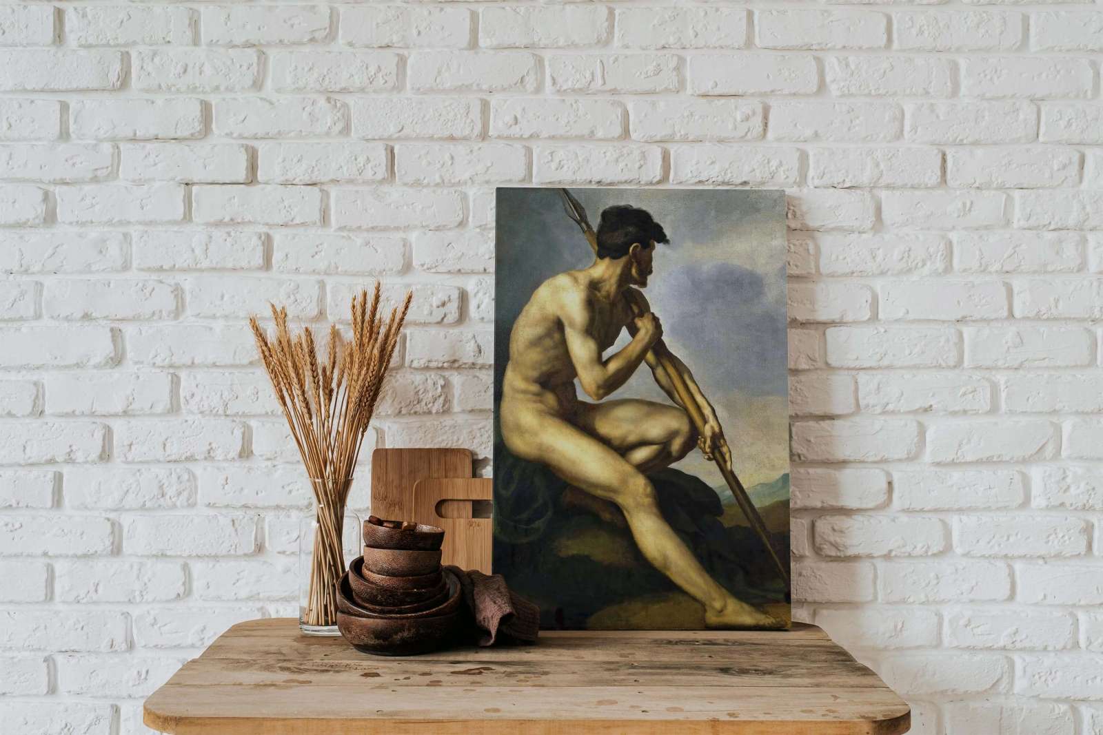 Reprodukcija „Nuogas vyras su ietimi“, Théodore Géricault (1816)
