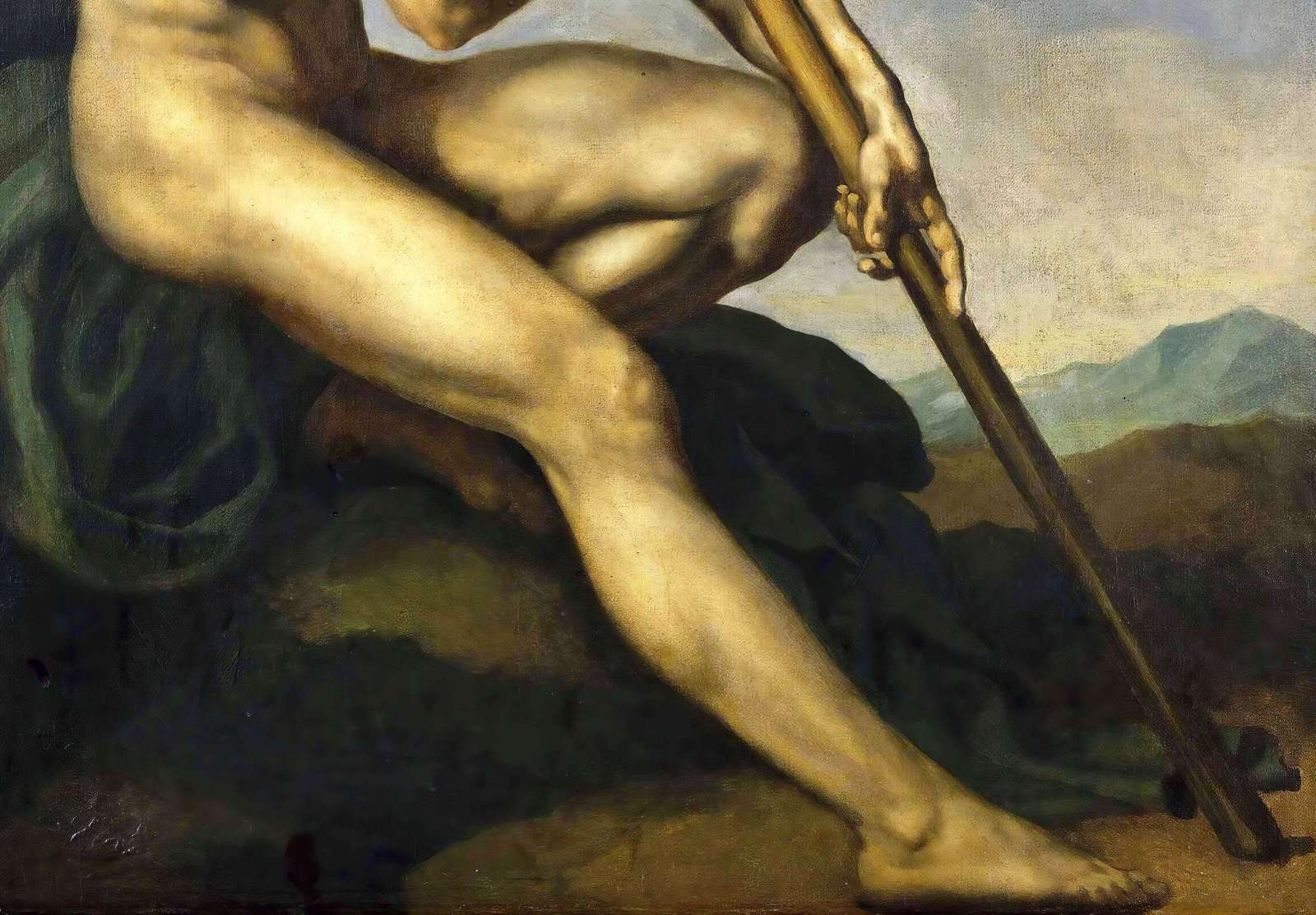 Reprodukcija „Nuogas vyras su ietimi“, Théodore Géricault (1816)