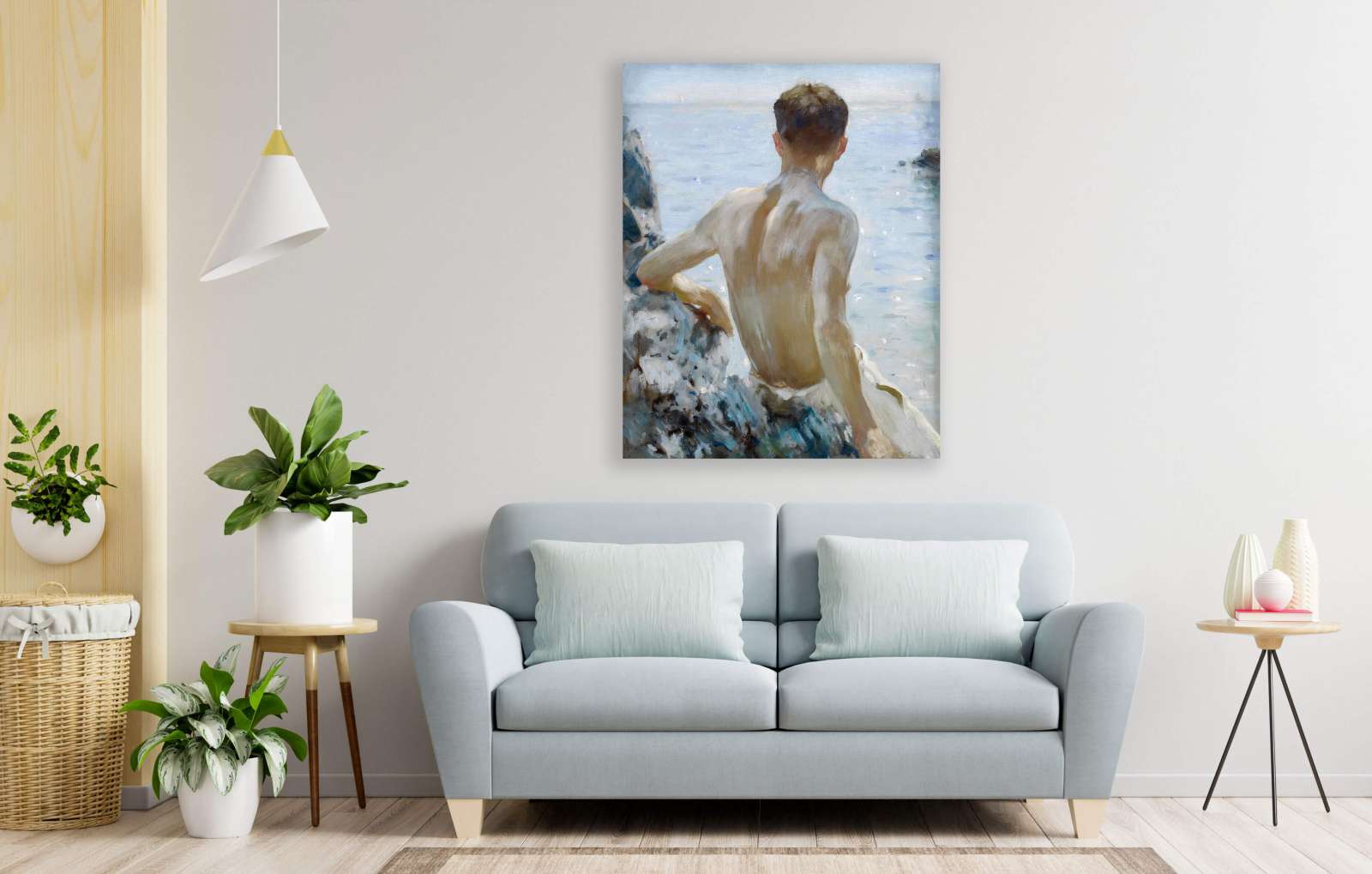 Reprodukcija „Paplūdimio studija“, Henry Scott Tuke