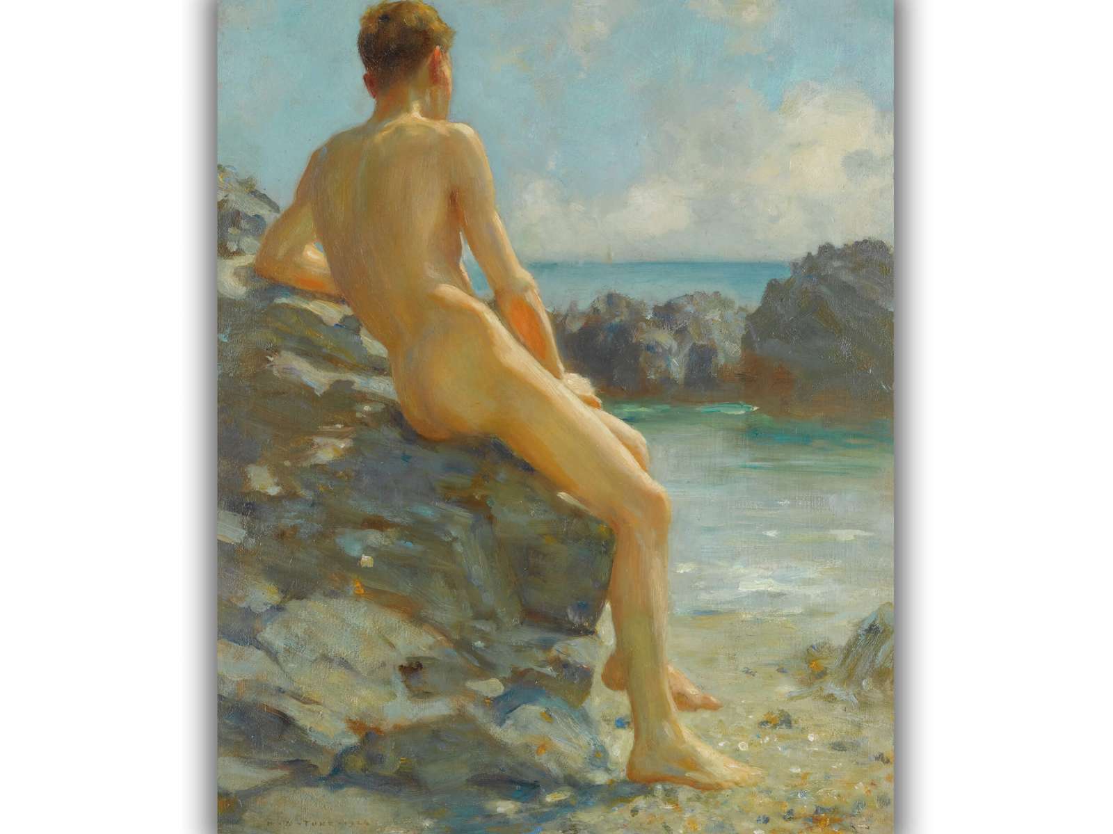 Reprodukcija „Mauduolis“, Henry Scott Tuke (1924)