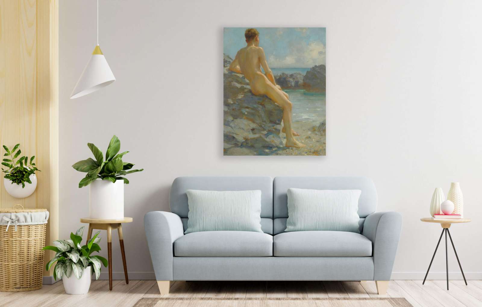 Reprodukcija „Mauduolis“, Henry Scott Tuke (1924)