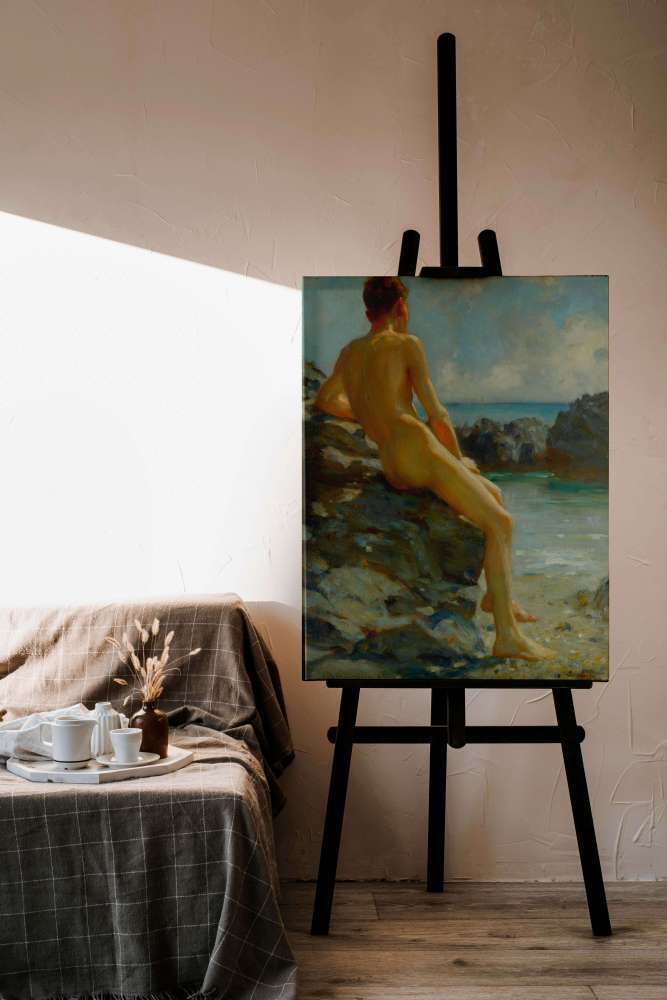 Reprodukcija „Mauduolis“, Henry Scott Tuke (1924)