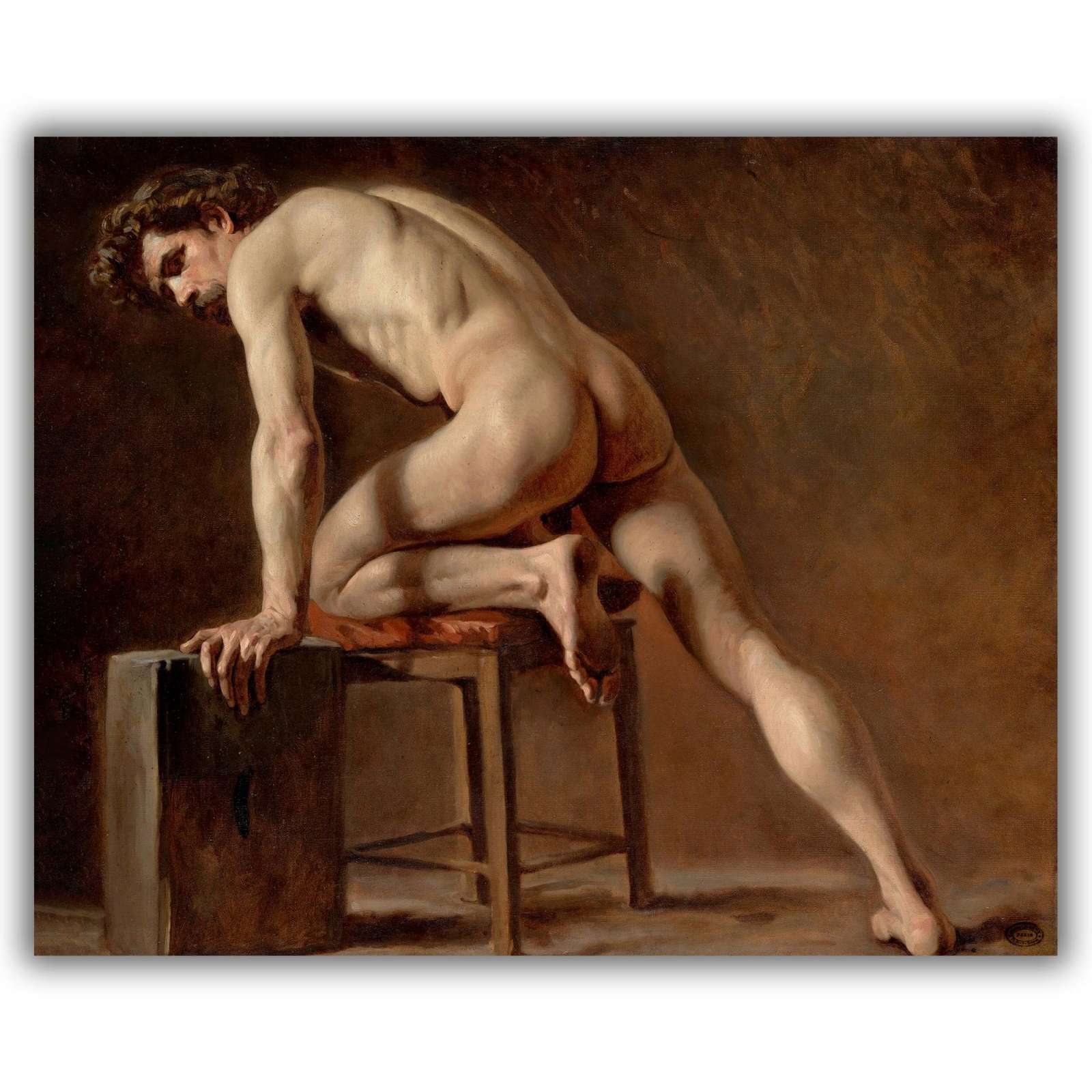 Reprodukcija „Nuogo vyro studija“, Gustave Courbet