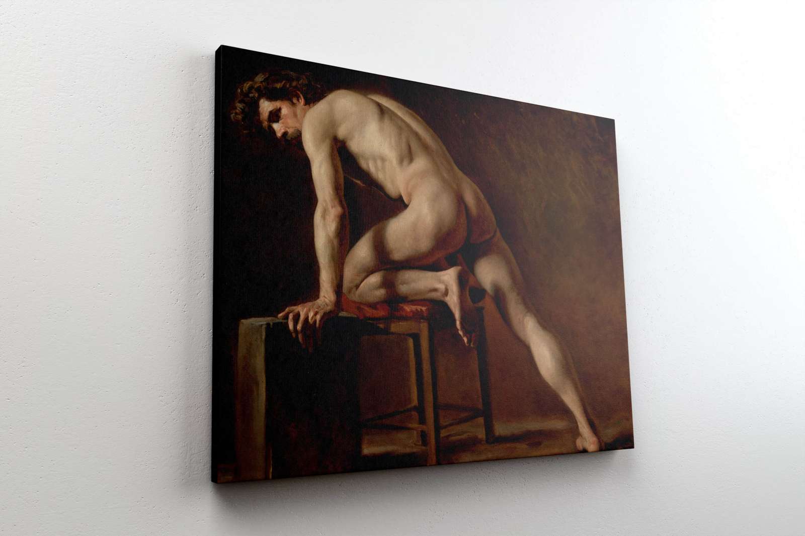 Reprodukcija „Nuogo vyro studija“, Gustave Courbet