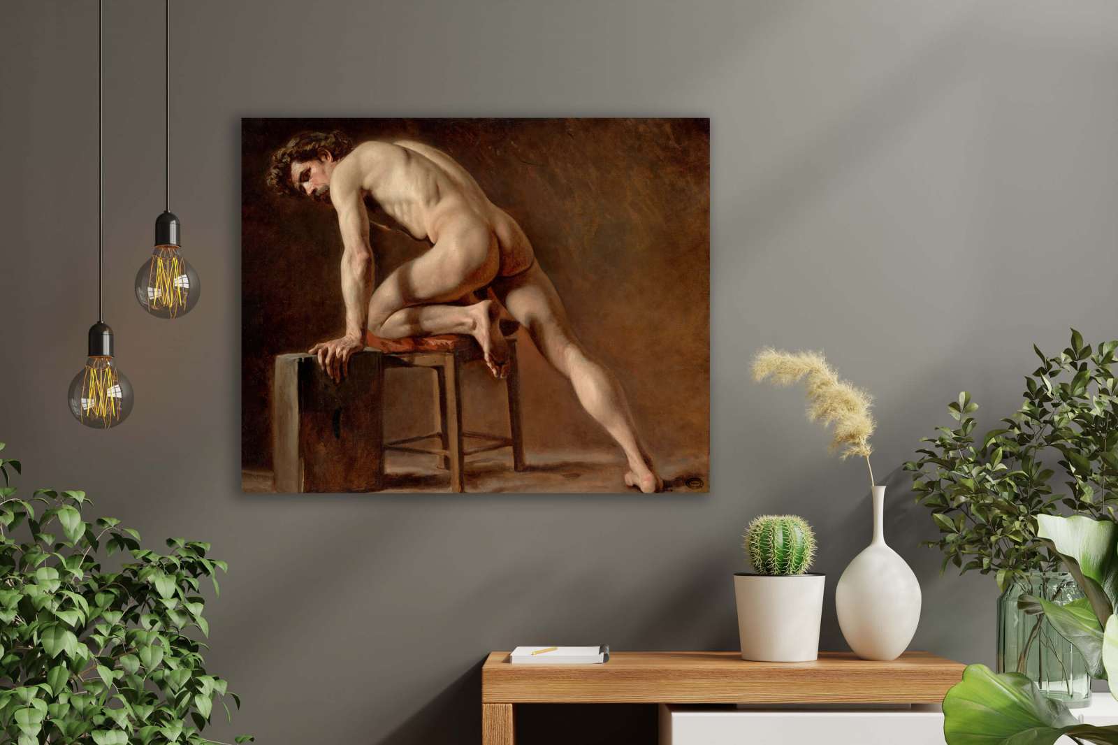 Reprodukcija „Nuogo vyro studija“, Gustave Courbet