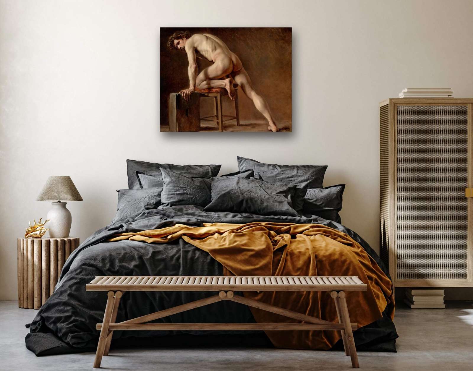 Reprodukcija „Nuogo vyro studija“, Gustave Courbet