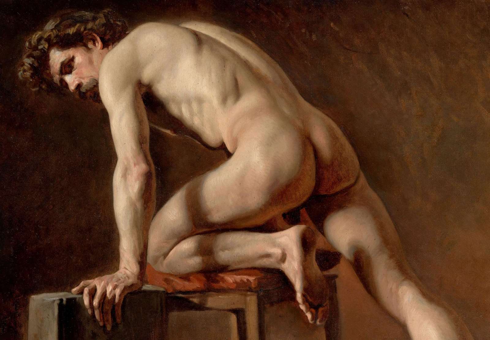 Reprodukcija „Nuogo vyro studija“, Gustave Courbet