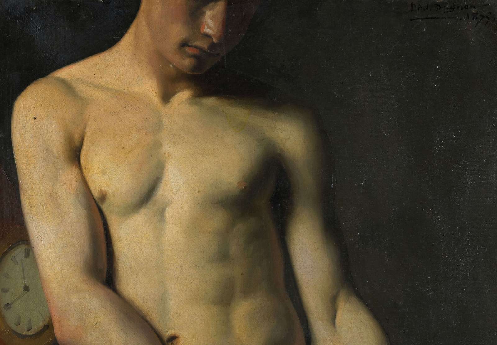 Reprodukcija „Nuogo vyro studija“, Pascal Adolphe Jean Dagnan Bouveret (1875)
