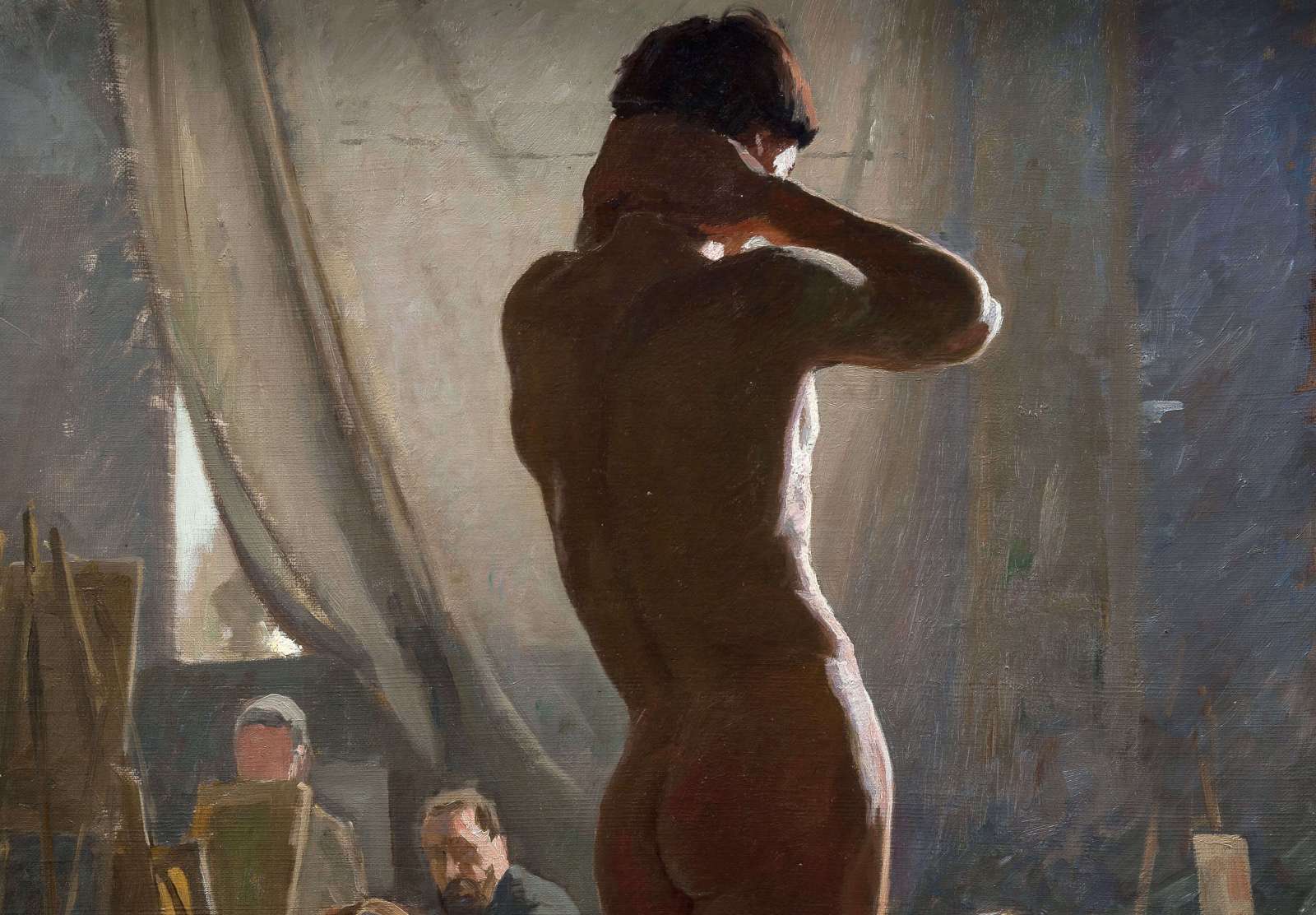 Reprodukcija „Nuogas vyras Bonnat studijoje“, Laurits Tuxen (1877)