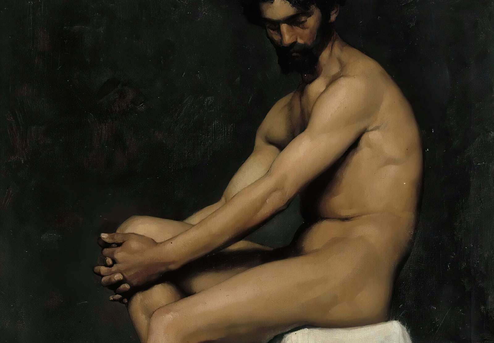 Reprodukcija „Sėdintis vyras“, Albert Edelfelt (1875)