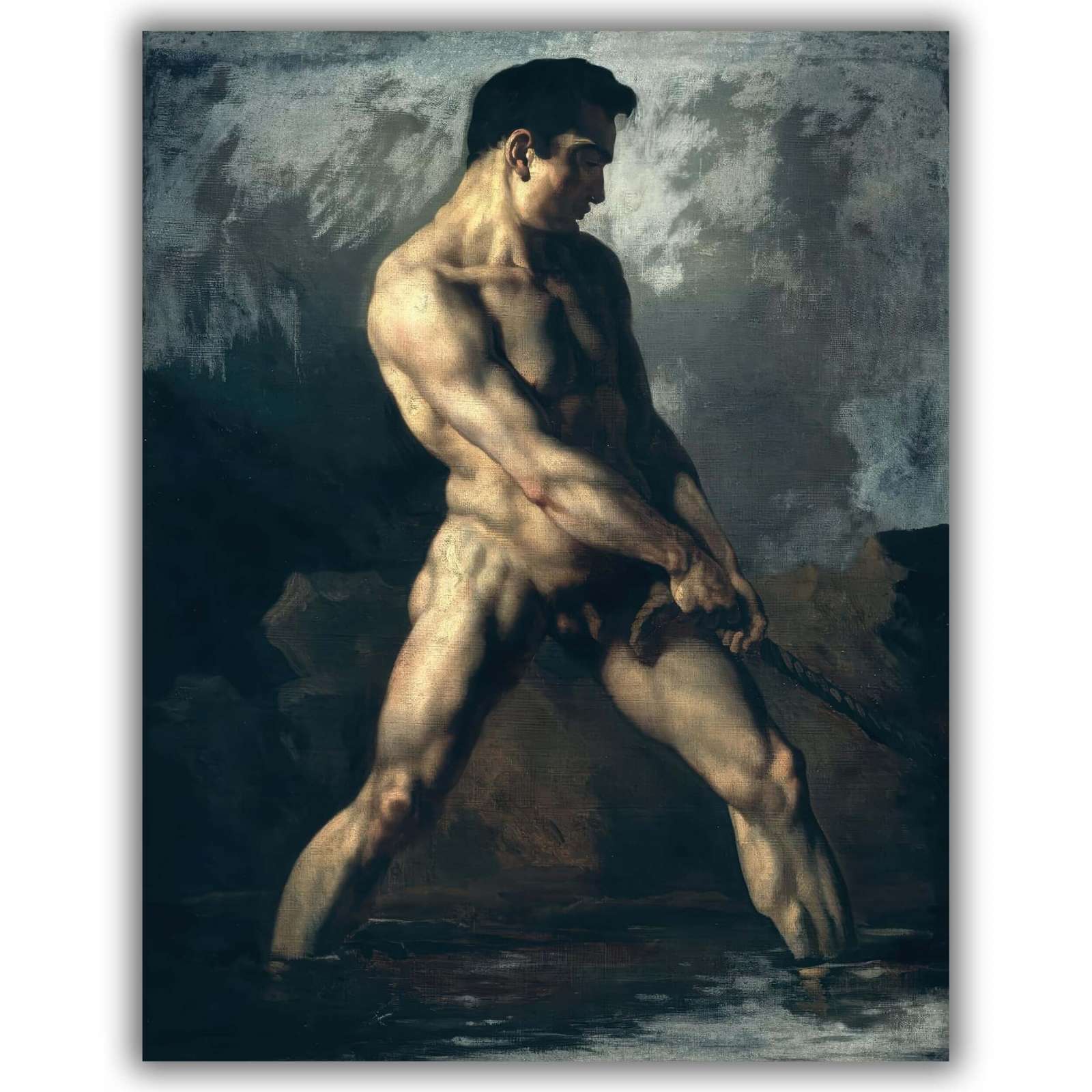 Reprodukcija „Nuogas vandenyje“, Théodore Géricault (1818)