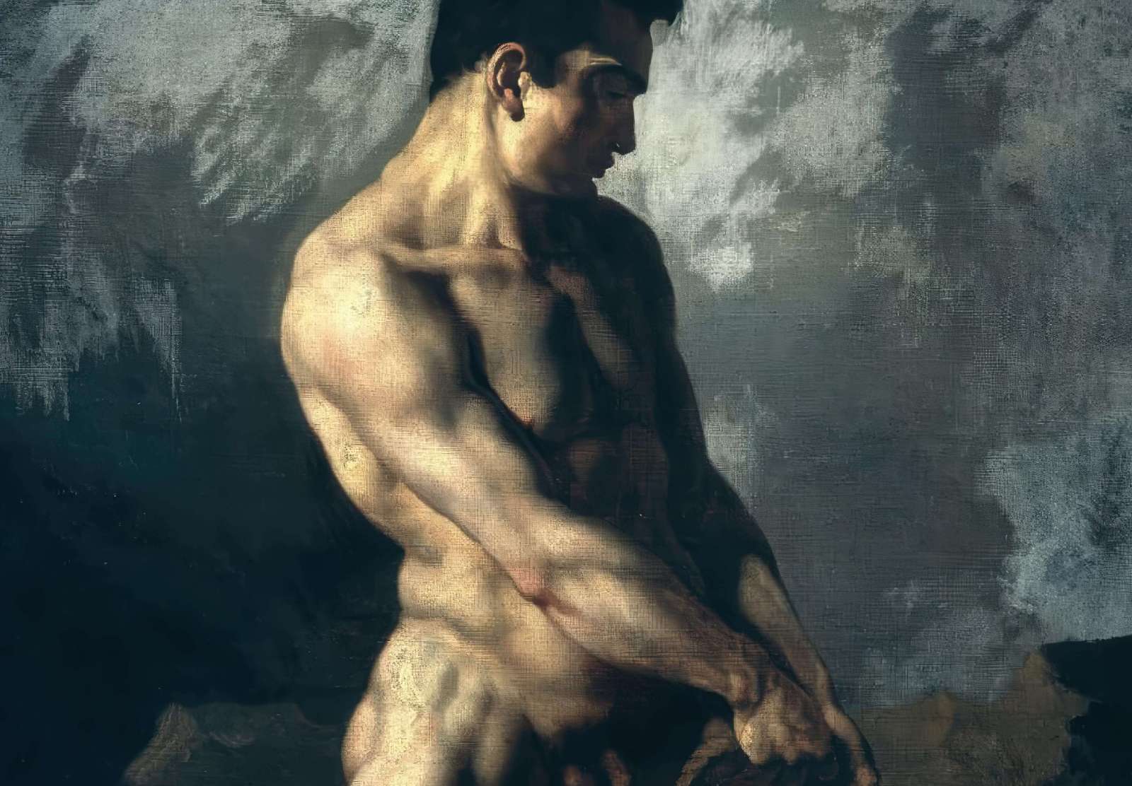 Reprodukcija „Nuogas vandenyje“, Théodore Géricault (1818)