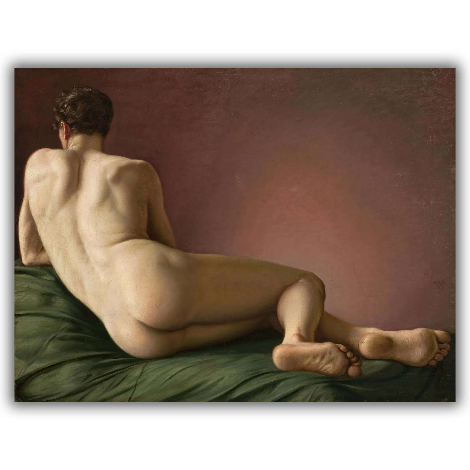 Reprodukcija „Gulinčio vyro nugara“, Aleksander Lesser (1837)