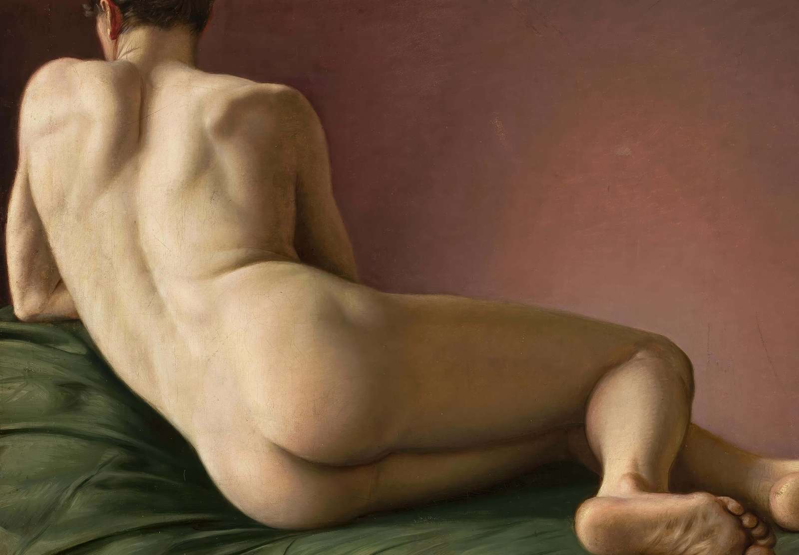 Reprodukcija „Gulinčio vyro nugara“, Aleksander Lesser (1837)