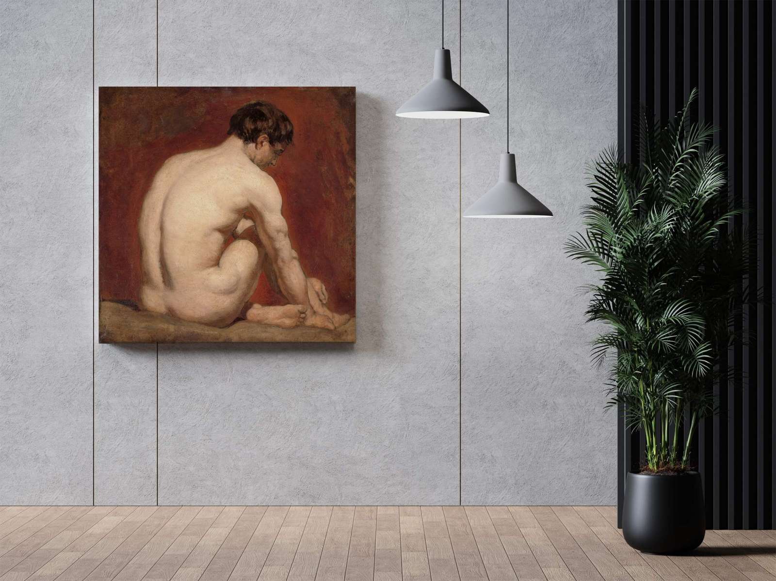 Reprodukcija „Sėdintis vyras iš nugaros“, William Etty