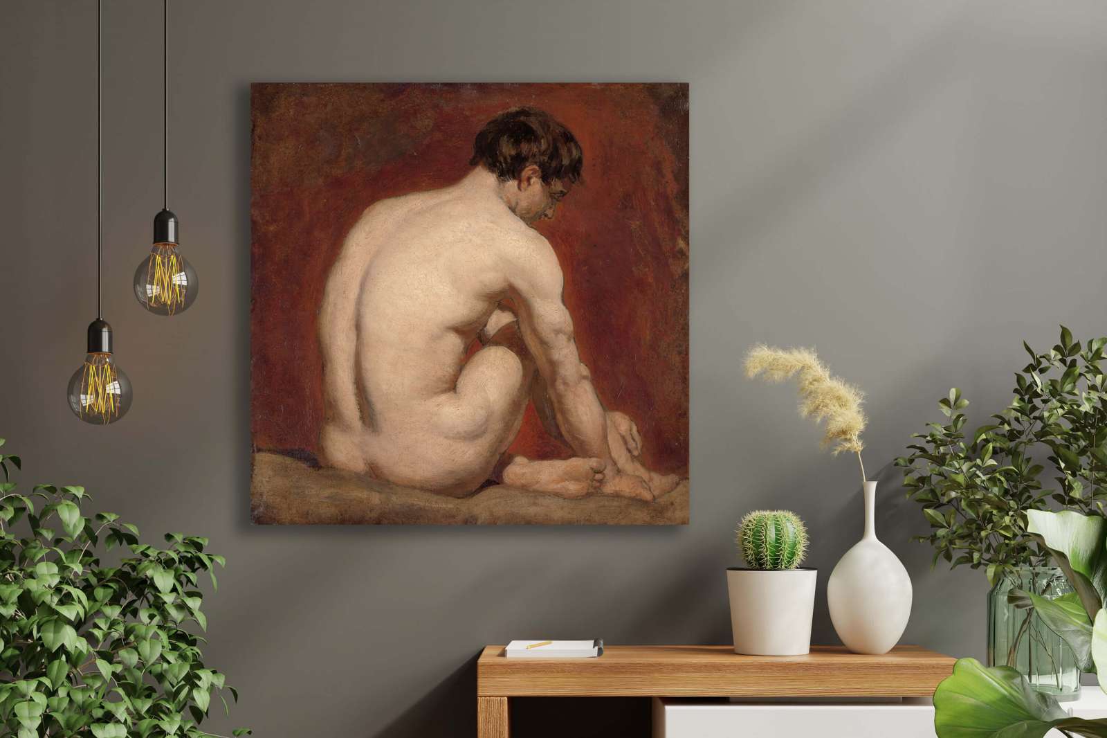Reprodukcija „Sėdintis vyras iš nugaros“, William Etty