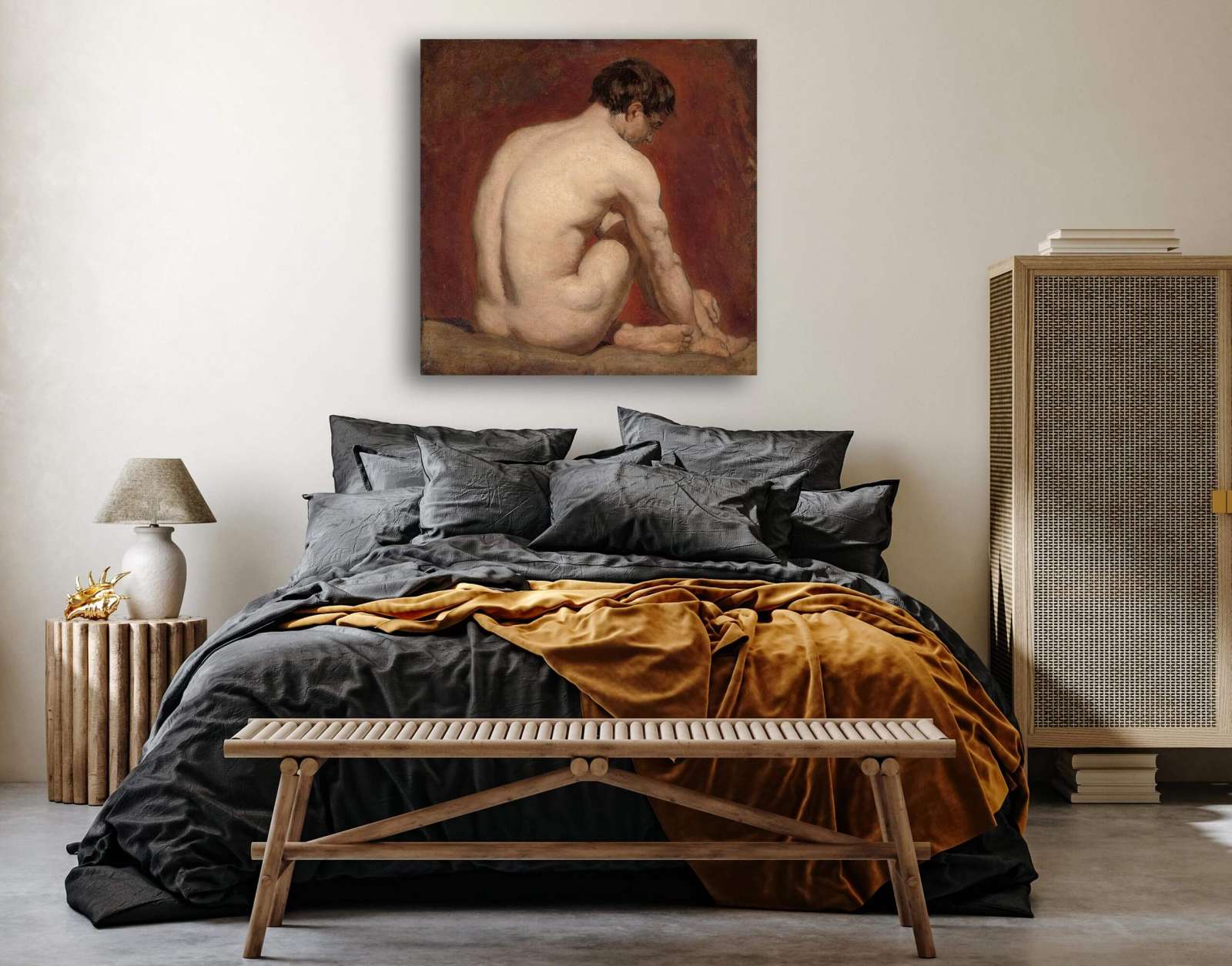 Reprodukcija „Sėdintis vyras iš nugaros“, William Etty