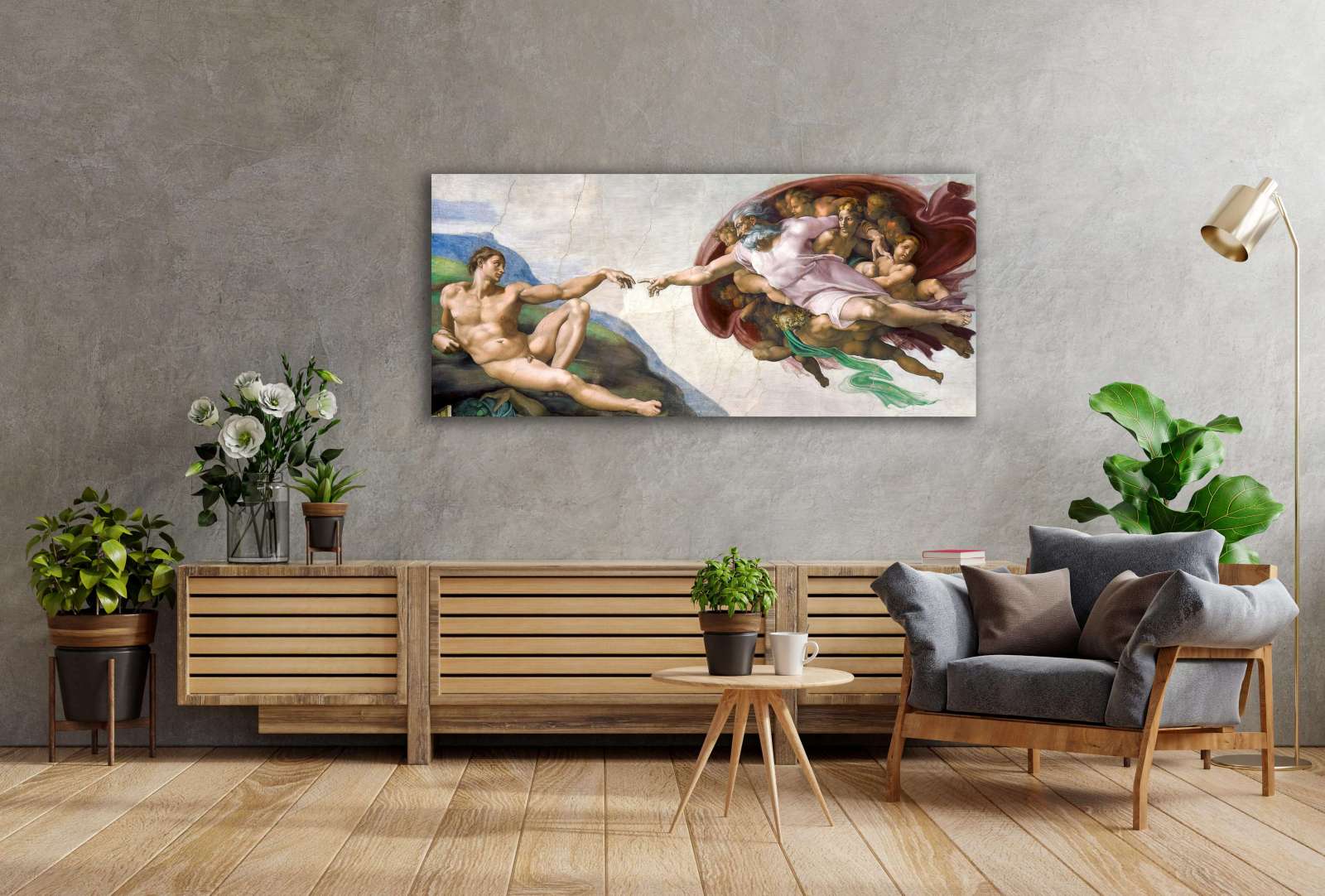Reprodukcija „Adomo sukūrimas“, Michelangelo Buonarroti