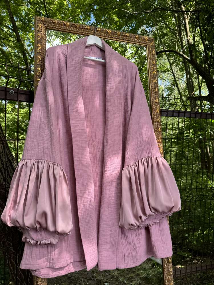 Suknelė Kimono Pink au dirželiu