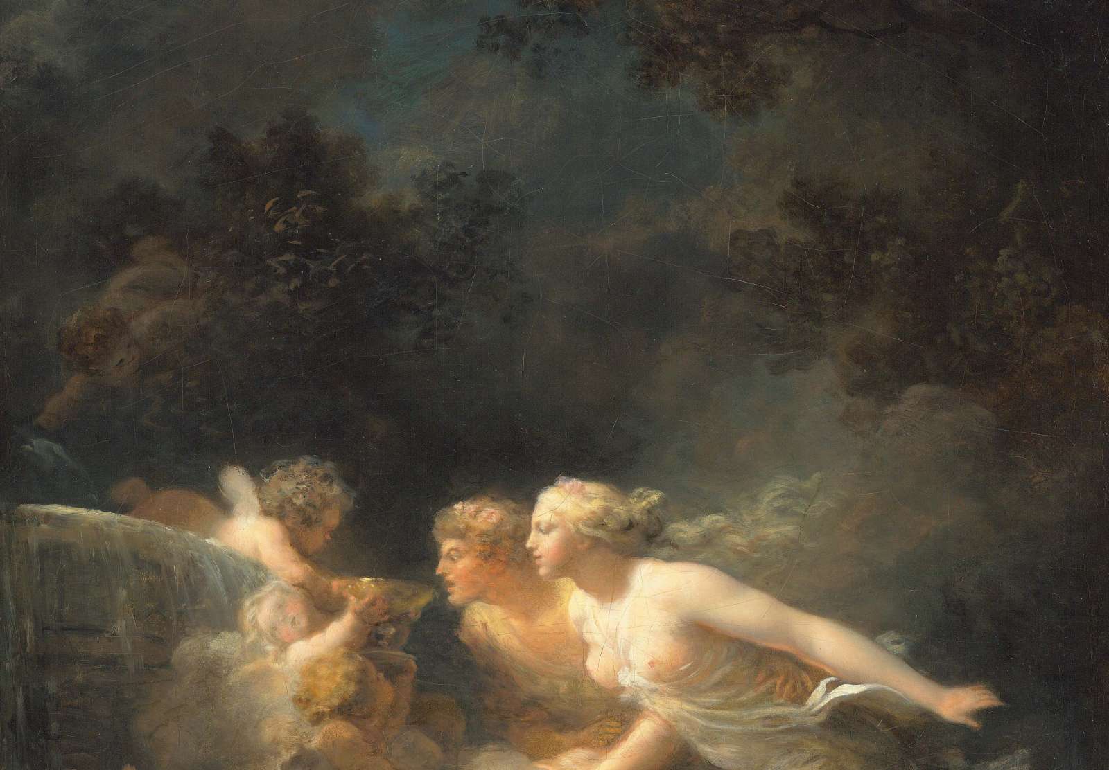 Reprodukcija „Meilės fontanas“, Jean Honoré Fragonard (1785)