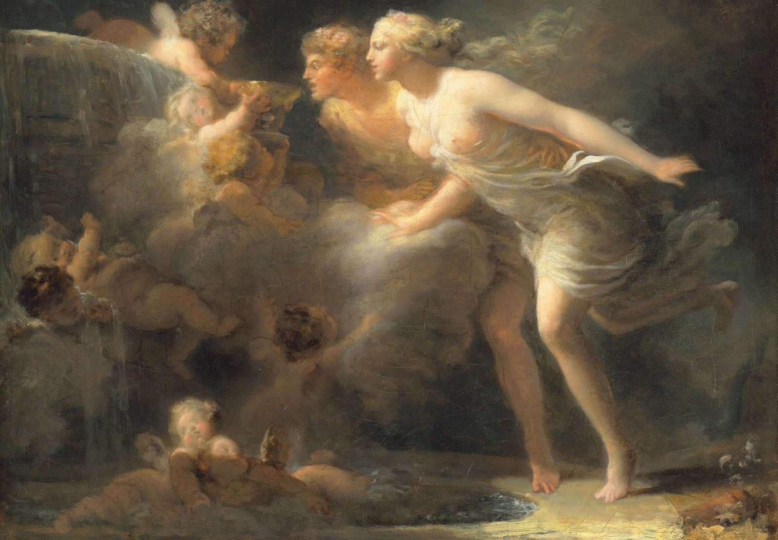 Reprodukcija „Meilės fontanas“, Jean Honoré Fragonard (1785)