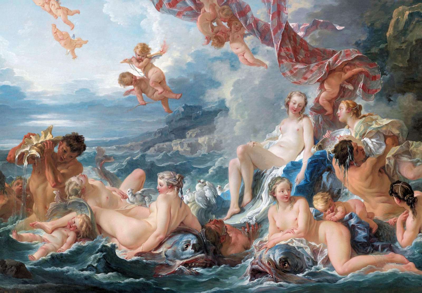 Reprodukcija „Veneros triumfas“, Francois Boucher (1740)
